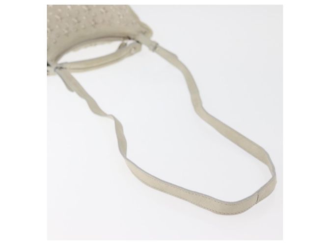 Borsa a Spalla Jimmy Choo in Pelle Avorio Argento Auth BA12565A Crudo - vista 9