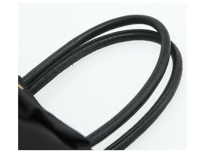 Borsa a mano PRADA Ribbon Nylon Nero Oro Auth 179608 D'oro - vista 8