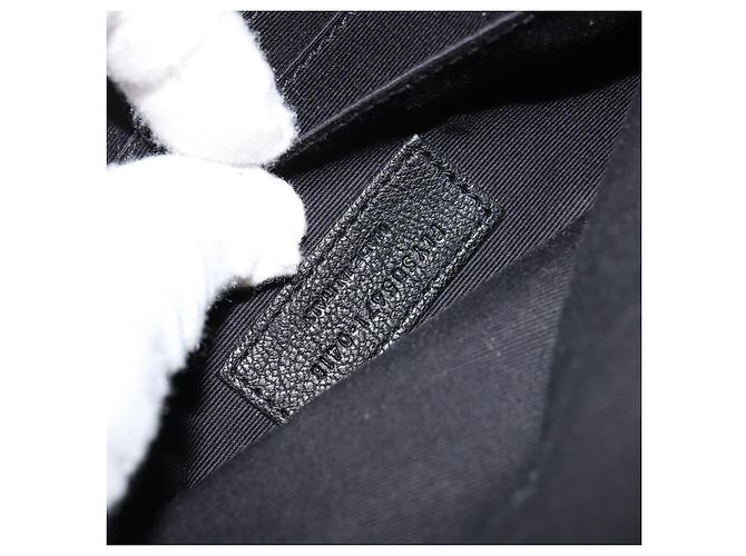 SAINT LAURENT Marsupio Bore in cotone nero argento 179295A - vista 12