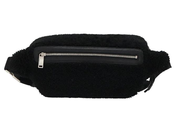 SAINT LAURENT Marsupio Bore in cotone nero argento 179295A - vista 2