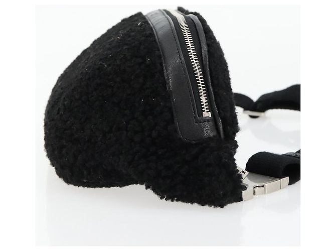 SAINT LAURENT Marsupio Bore in cotone nero argento 179295A - vista 3