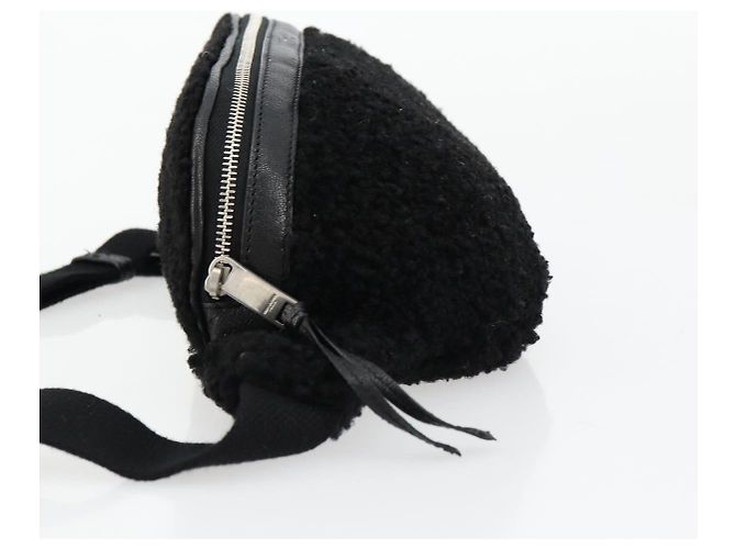 SAINT LAURENT Marsupio Bore in cotone nero argento 179295A - vista 4
