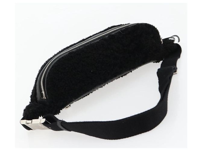 SAINT LAURENT Marsupio Bore in cotone nero argento 179295A - vista 6