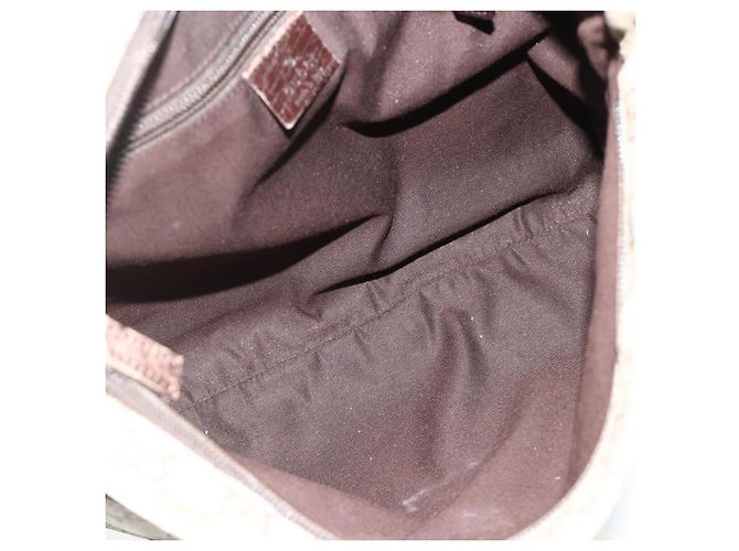 Borsa a tracolla GUCCI GG Supreme in PVC e pelle Beige Argento 141198 Auth 179200 - vista 10