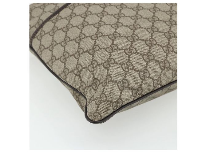 Borsa a tracolla GUCCI GG Supreme in PVC e pelle Beige Argento 141198 Auth 179200 - vista 15