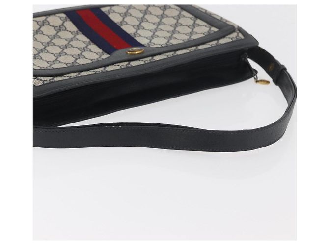 Borsa a tracolla GUCCI GG Supreme Sherry Line PVC Blu Navy Oro 14 02 013 Auth 178297 D'oro - vista 7
