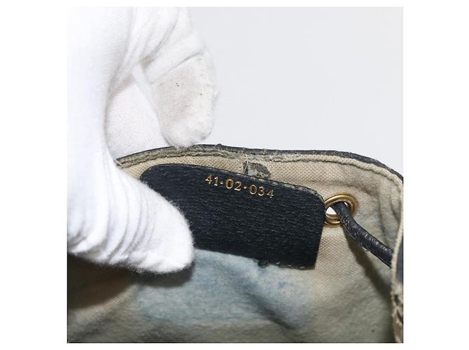 GUCCI GG Supreme Sherry Line Bag PVC Navy Gold Red 41 02 034 Auth 179646 Golden Navy blue - vista 12