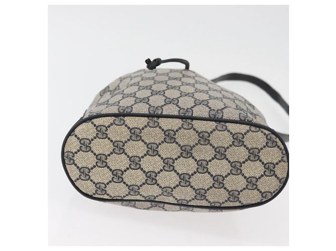 GUCCI GG Supreme Sherry Line Bag PVC Navy Gold Red 41 02 034 Auth 179646 Golden Navy blue - vista 5