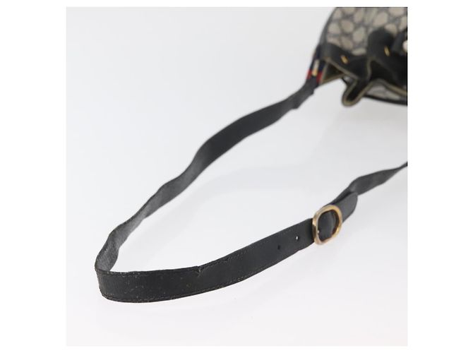 GUCCI GG Supreme Sherry Line Bag PVC Navy Gold Red 41 02 034 Auth 179646 Golden Navy blue - vista 7