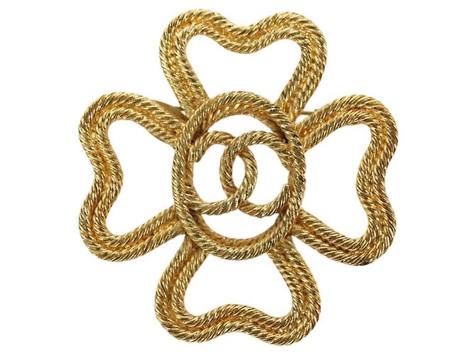 CHANEL Brooch metal Gold Tone CC Auth bs35091M - view 13