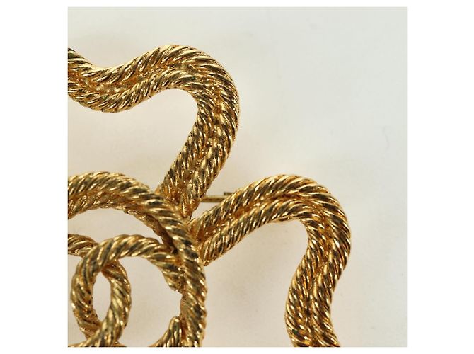 CHANEL Brooch metal Gold Tone CC Auth bs35091M - view 3