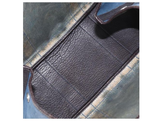 Hermès HERMES Garden Party PM Hand Bag Canvas Blue Silver Auth BA12580 Silvery - view 10