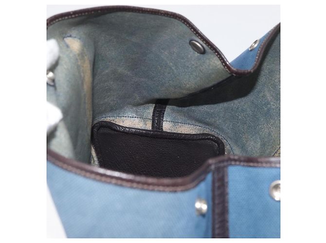 Hermès HERMES Garden Party PM Hand Bag Canvas Blue Silver Auth BA12580 Silvery - view 18