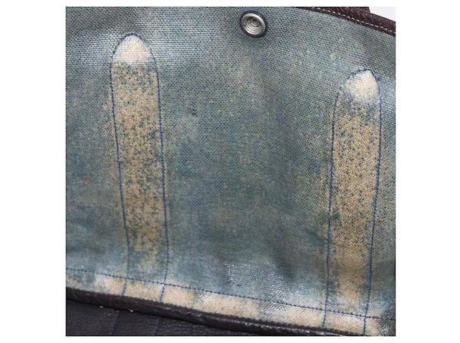 Hermès HERMES Garden Party PM Hand Bag Canvas Blue Silver Auth BA12580 Silvery - view 20
