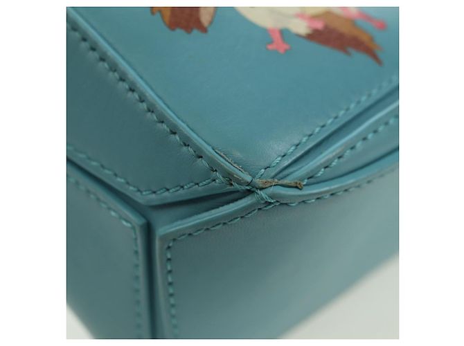 LOEWE �~ Ghibli Howl's Puzzle Bag Mini Hin Bag Leather 2way Blue Auth 167312SM D'oro Blu chiaro - vista 10
