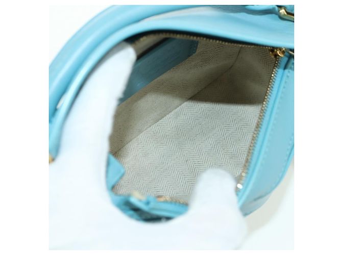 LOEWE �~ Ghibli Howl's Puzzle Bag Mini Hin Bag Leather 2way Blue Auth 167312SM D'oro Blu chiaro - vista 11