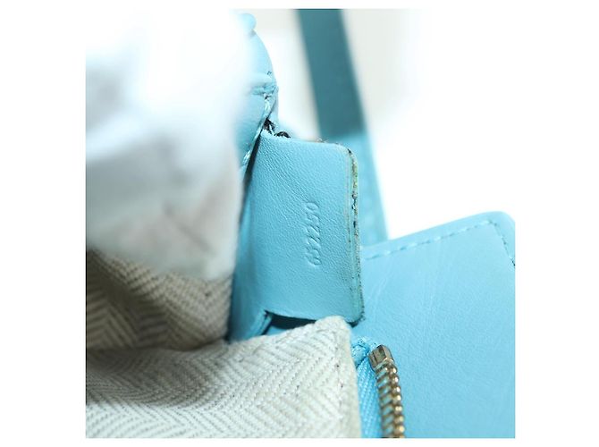 LOEWE �~ Ghibli Howl's Puzzle Bag Mini Hin Bag Leather 2way Blue Auth 167312SM D'oro Blu chiaro - vista 12