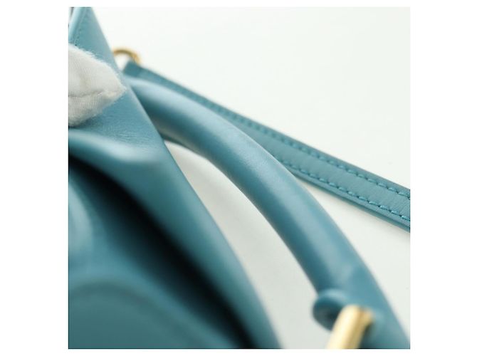 LOEWE �~ Ghibli Howl's Puzzle Bag Mini Hin Bag Leather 2way Blue Auth 167312SM D'oro Blu chiaro - vista 14