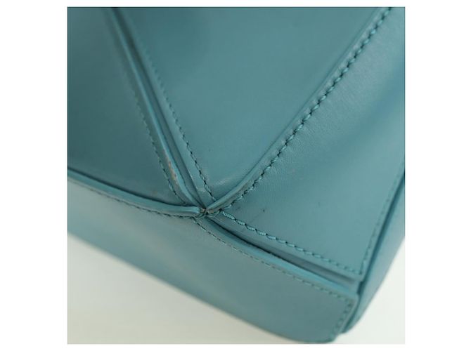 LOEWE �~ Ghibli Howl's Puzzle Bag Mini Hin Bag Leather 2way Blue Auth 167312SM D'oro Blu chiaro - vista 18