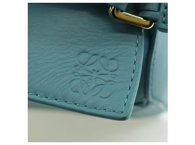 LOEWE �~ Ghibli Howl's Puzzle Bag Mini Hin Bag Leather 2way Blue Auth 167312SM D'oro Blu chiaro - vista 19
