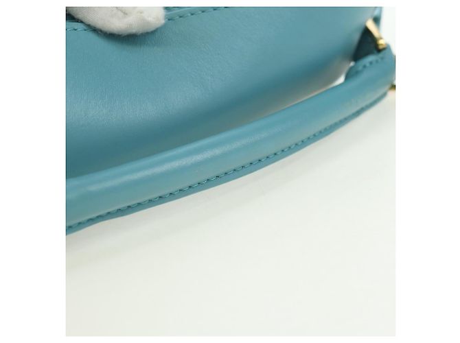 LOEWE �~ Ghibli Howl's Puzzle Bag Mini Hin Bag Leather 2way Blue Auth 167312SM D'oro Blu chiaro - vista 7