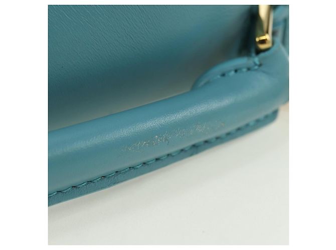 LOEWE �~ Ghibli Howl's Puzzle Bag Mini Hin Bag Leather 2way Blue Auth 167312SM D'oro Blu chiaro - vista 8