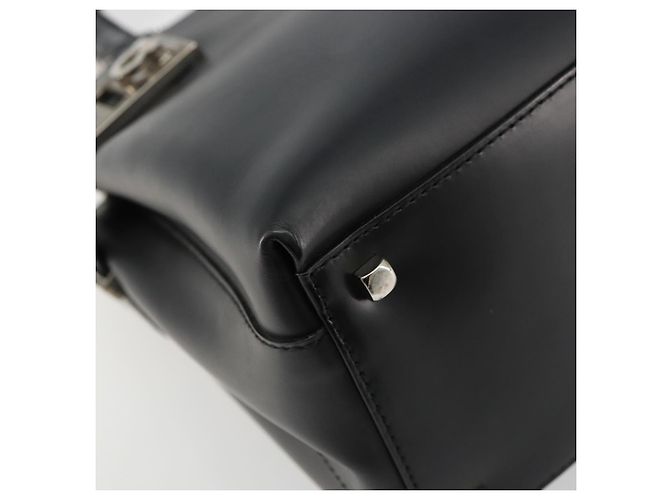 Borsa a mano Salvatore Ferragamo Gancini in pelle 2way nera argento Auth ka4288 Nero - vista 14
