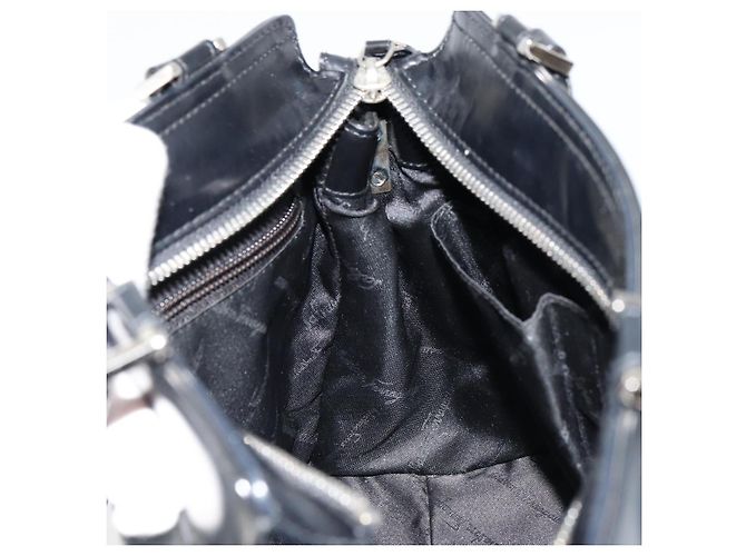 Borsa a mano Salvatore Ferragamo Gancini in pelle 2way nera argento Auth ka4288 Nero - vista 18