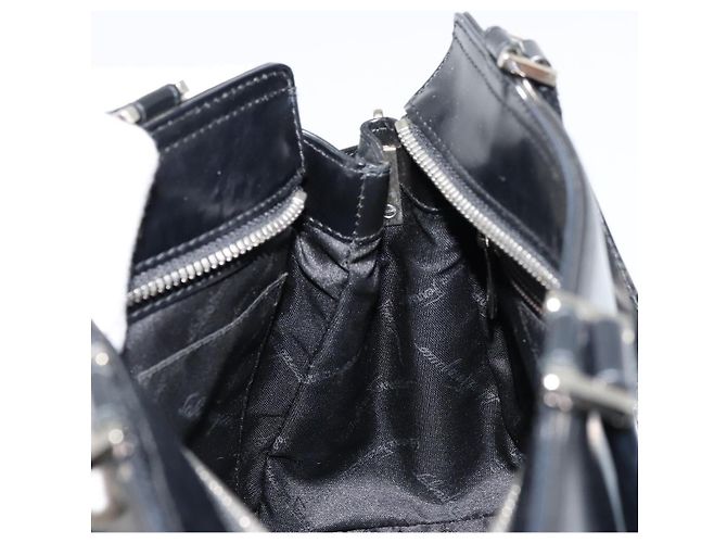 Borsa a mano Salvatore Ferragamo Gancini in pelle 2way nera argento Auth ka4288 Nero - vista 19