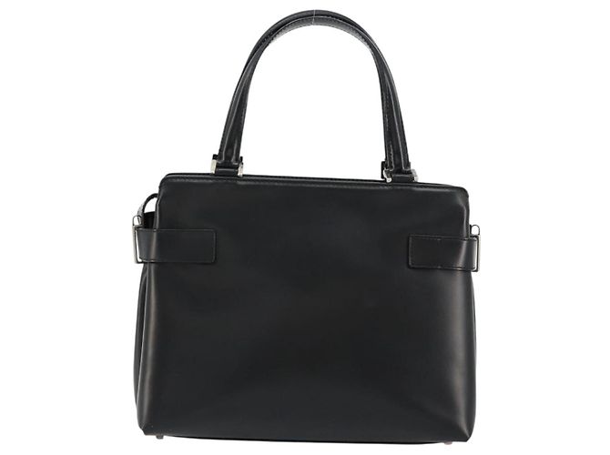 Borsa a mano Salvatore Ferragamo Gancini in pelle 2way nera argento Auth ka4288 Nero - vista 2