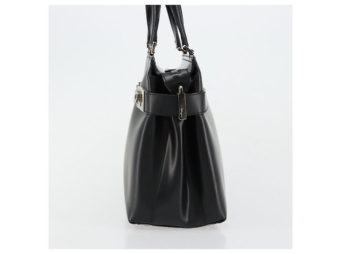 Borsa a mano Salvatore Ferragamo Gancini in pelle 2way nera argento Auth ka4288 Nero - vista 3