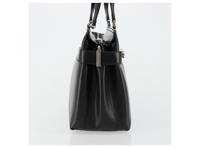 Borsa a mano Salvatore Ferragamo Gancini in pelle 2way nera argento Auth ka4288 Nero - vista 4