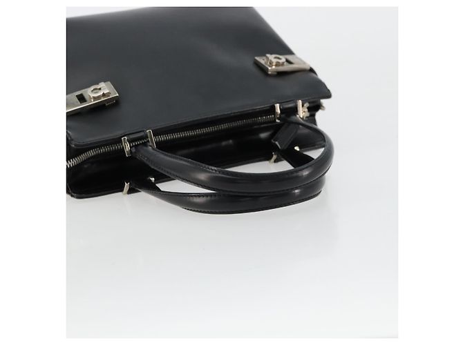 Borsa a mano Salvatore Ferragamo Gancini in pelle 2way nera argento Auth ka4288 Nero - vista 7