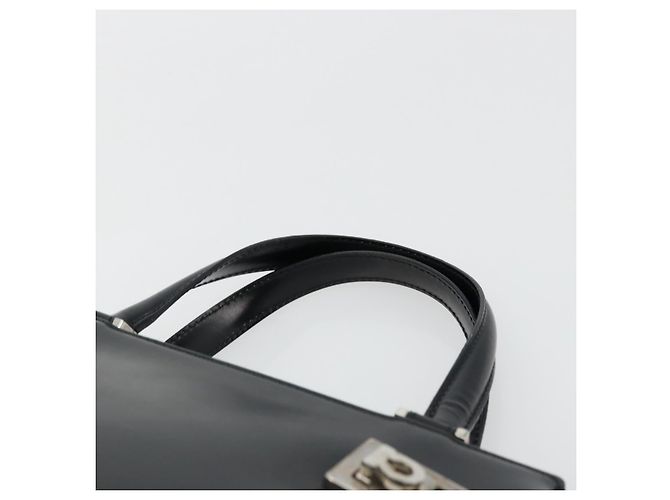 Borsa a mano Salvatore Ferragamo Gancini in pelle 2way nera argento Auth ka4288 Nero - vista 8