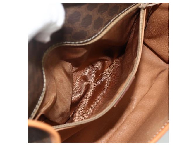 Céline Borsa a Spalla CELINE Macadam Canvas PVC Pelle Marrone Oro Auth 179765A D'oro - vista 11