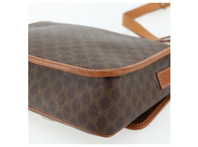 Céline Borsa a Spalla CELINE Macadam Canvas PVC Pelle Marrone Oro Auth 179765A D'oro - vista 15