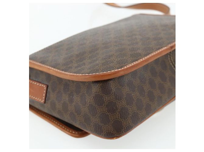 Céline Borsa a Spalla CELINE Macadam Canvas PVC Pelle Marrone Oro Auth 179765A D'oro - vista 16