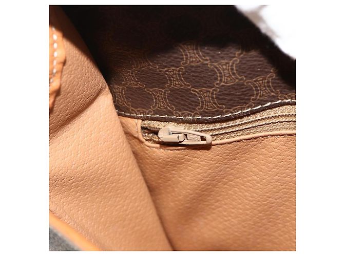 Céline Borsa a Spalla CELINE Macadam Canvas PVC Pelle Marrone Oro Auth 179765A D'oro - vista 21