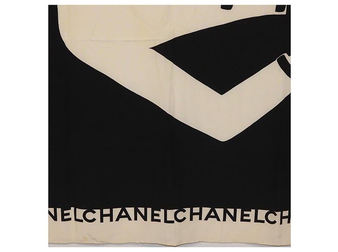 Bufanda CHANEL de seda negra CC Auth BA12630 Negro - vista 9