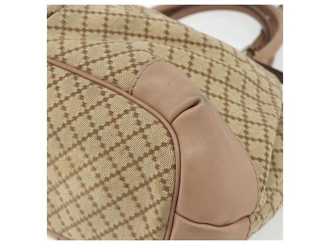 Borsa a mano GUCCI Diamante Canvas 2way Beige Oro 247902 Auth ka4301 D'oro - vista 16