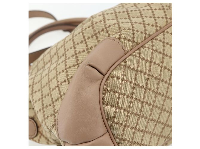 Borsa a mano GUCCI Diamante Canvas 2way Beige Oro 247902 Auth ka4301 D'oro - vista 17