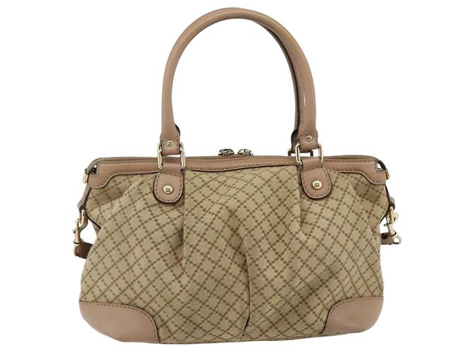 Borsa a mano GUCCI Diamante Canvas 2way Beige Oro 247902 Auth ka4301 D'oro - vista 2