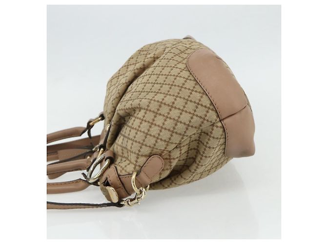 Borsa a mano GUCCI Diamante Canvas 2way Beige Oro 247902 Auth ka4301 D'oro - vista 3