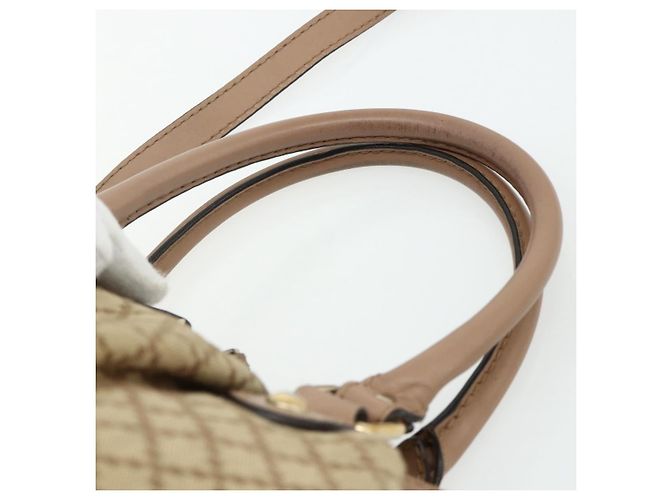 Borsa a mano GUCCI Diamante Canvas 2way Beige Oro 247902 Auth ka4301 D'oro - vista 8