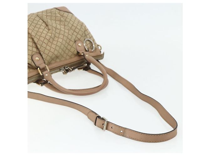Borsa a mano GUCCI Diamante Canvas 2way Beige Oro 247902 Auth ka4301 D'oro - vista 9