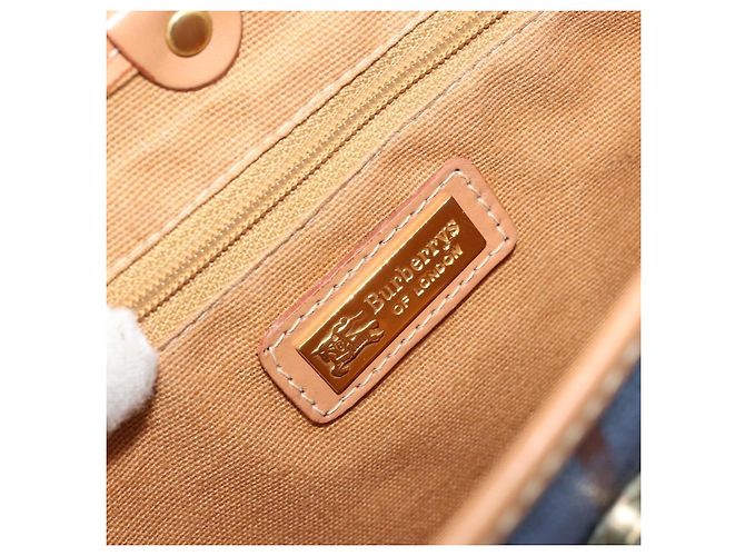 Borsa Burberry in PVC 2way Blu Oro Auth 179143 D'oro - vista 11