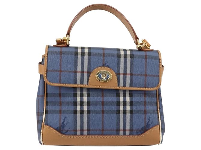 Borsa Burberry in PVC 2way Blu Oro Auth 179143 D'oro - vista 13