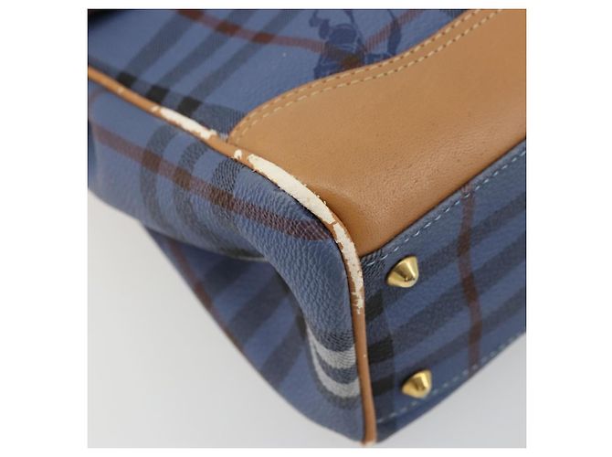 Borsa Burberry in PVC 2way Blu Oro Auth 179143 D'oro - vista 15