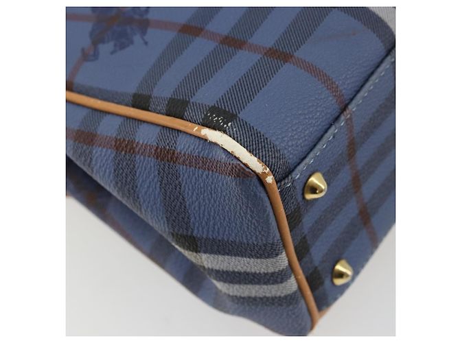 Borsa Burberry in PVC 2way Blu Oro Auth 179143 D'oro - vista 17
