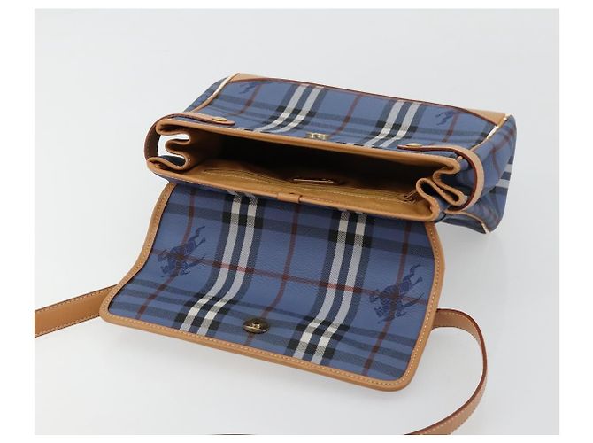 Borsa Burberry in PVC 2way Blu Oro Auth 179143 D'oro - vista 19